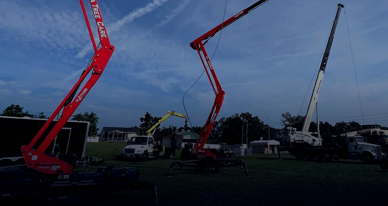 Central Florida Tree Care equipment staged on a job site